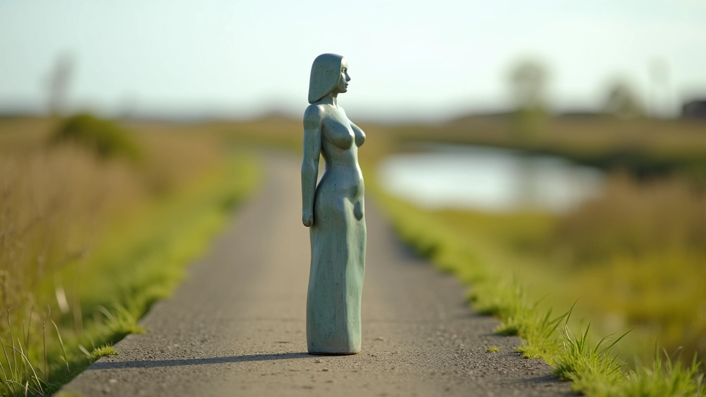 Scenic view of artistic sculpture installation in natural setting